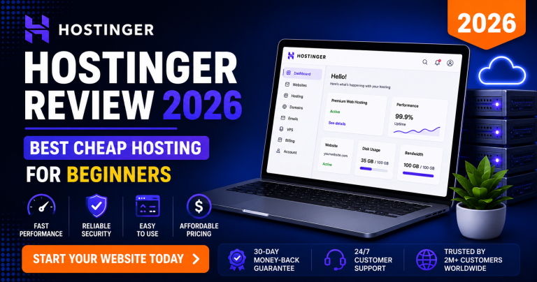Hostinger review 2026 hosting dashboard