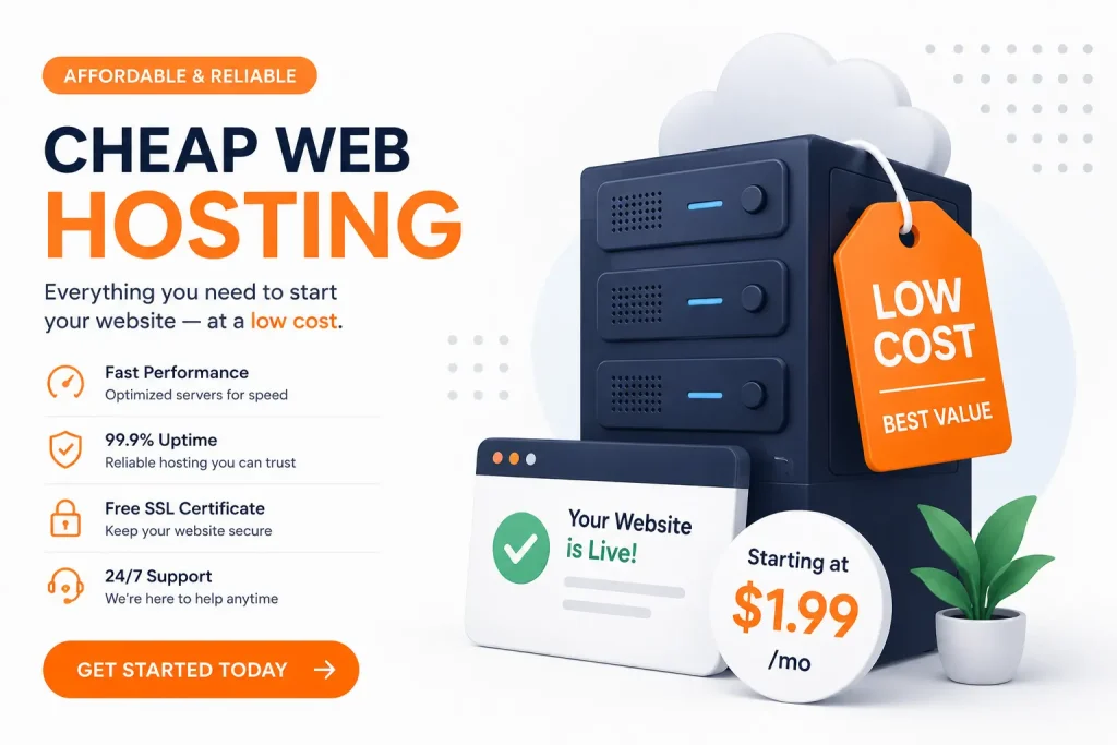 Cheap hosting plans Affordable hosting pricing for beginners