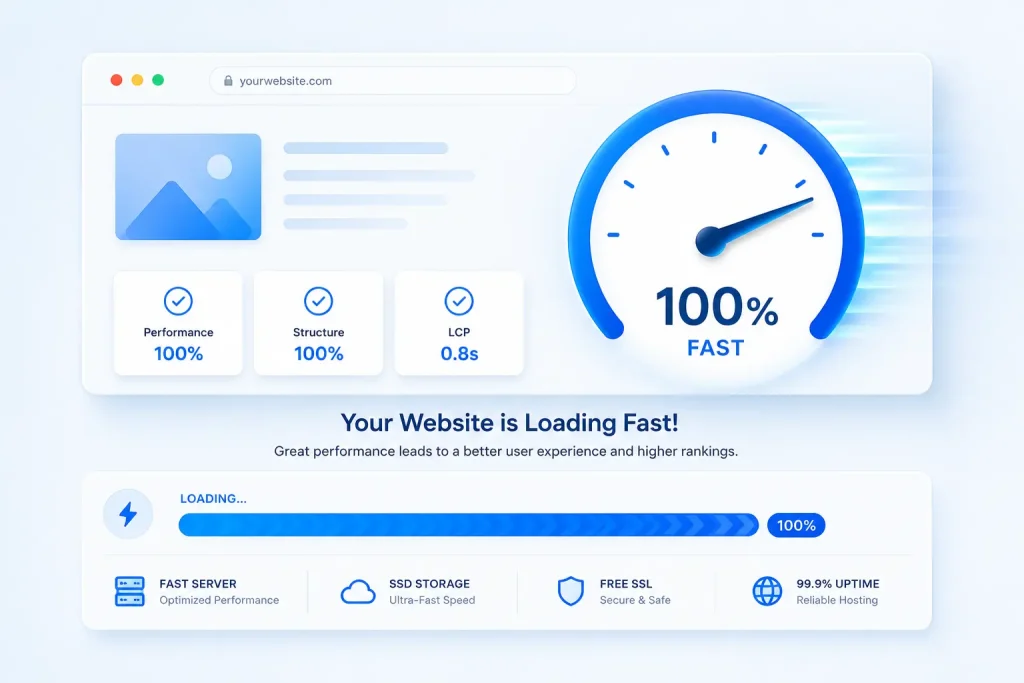 Fast website loading speed with Hostinger