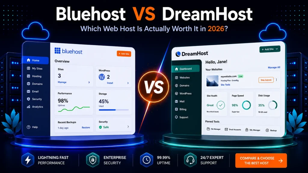 Hostinger vs DreamHost pricing and features comparison 2026