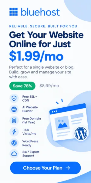 Bluehost: Get Your Website Online for Just $1.99 per month