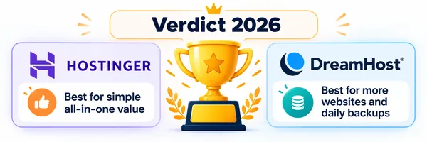 Hostinger vs DreamHost verdict 2026